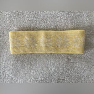 Vintage wool blend Yellow and White Knit Headband